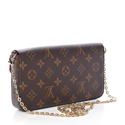 Louis Vuitton Monogram Pochette Felicie Chain Wallet Fuchsia 4 of 12