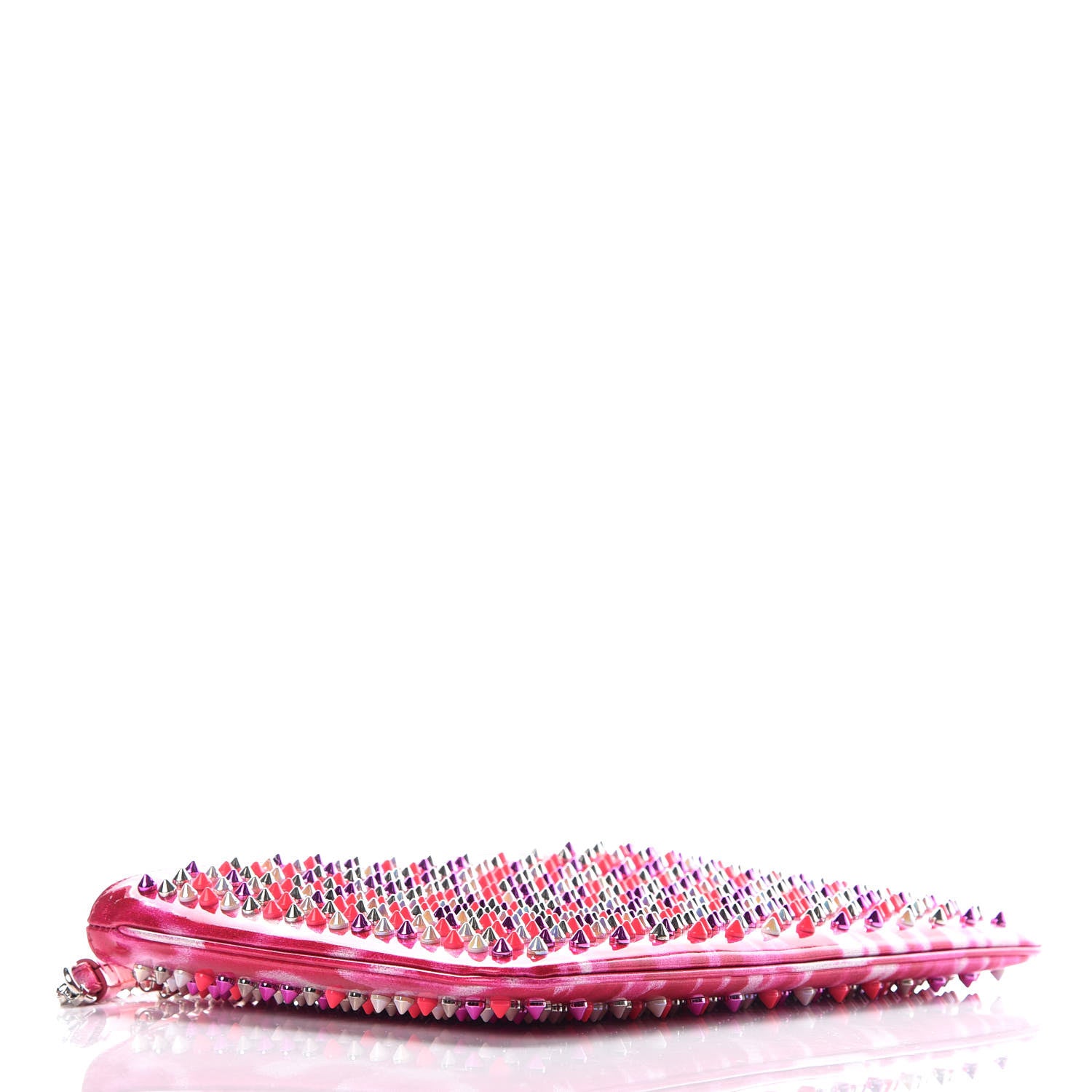 Christian Louboutin Patent Glittart Studded Loubiposh Chain Clutch Shocking Pink 5 of 12