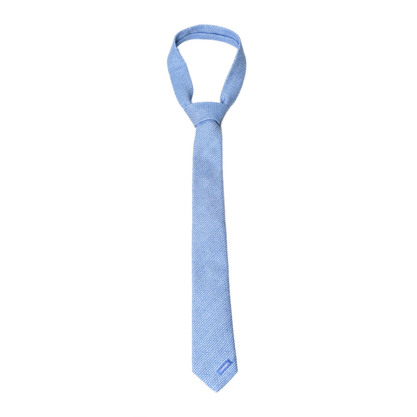 Mens Silk CC Neck Tie Blue White