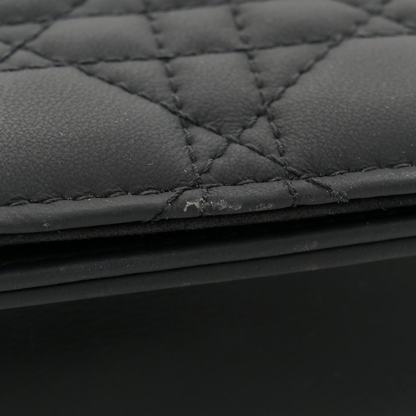 Ultra Matte Calfskin Cannage Lady Dior Clutch Black