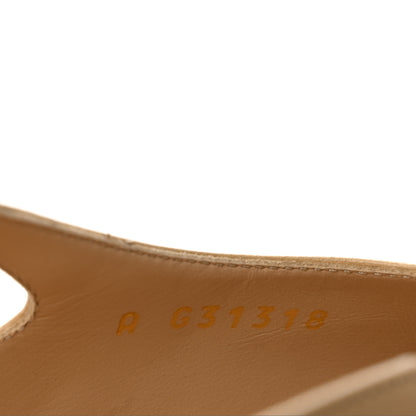 Chanel Goatskin Grosgrain Cap Toe CC Slingback Pumps 39 Beige Black 9 of 9