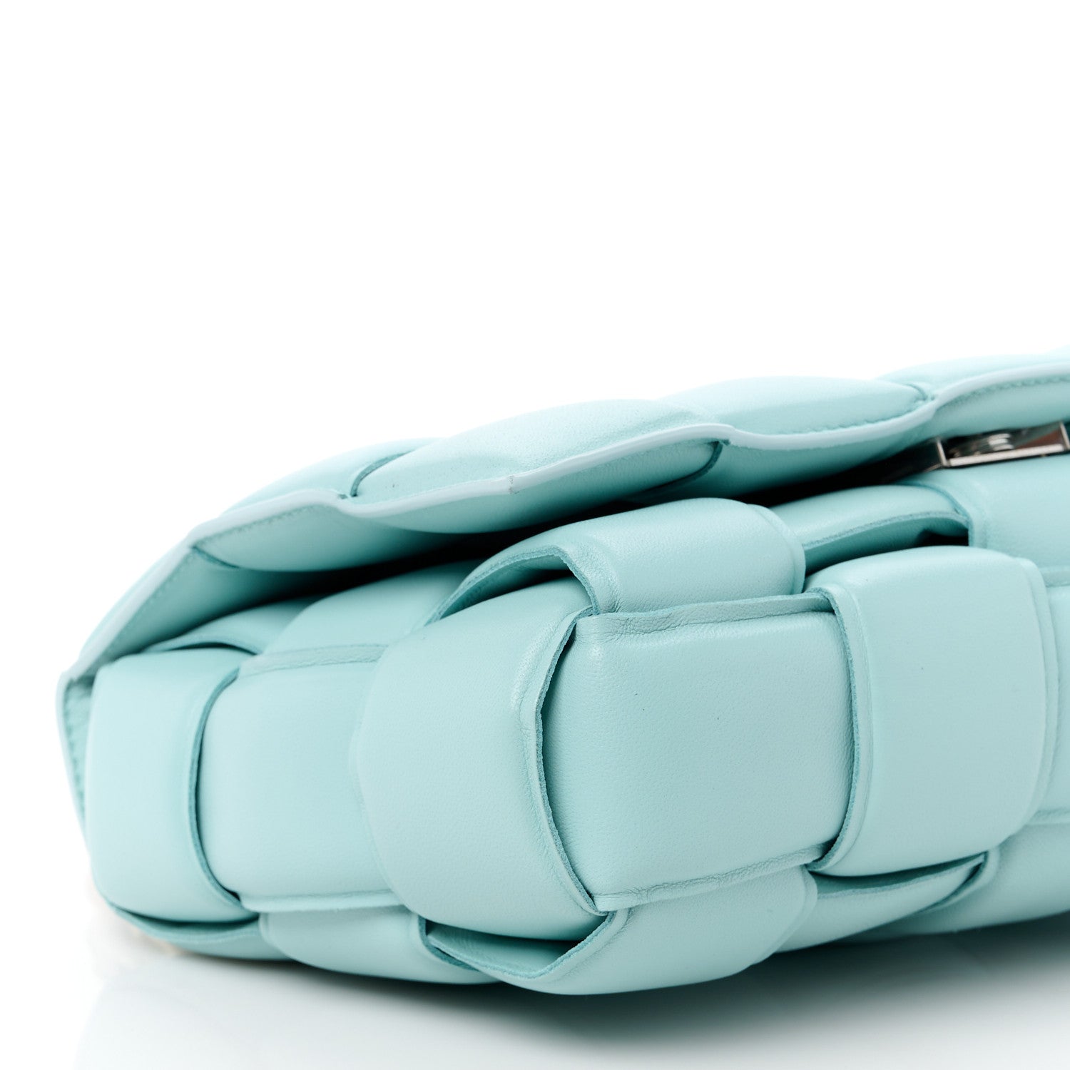 Bottega Veneta Lambskin Maxi Intreccio Padded Chain Cassette Crossbody Bag Spearmint 12 of 13