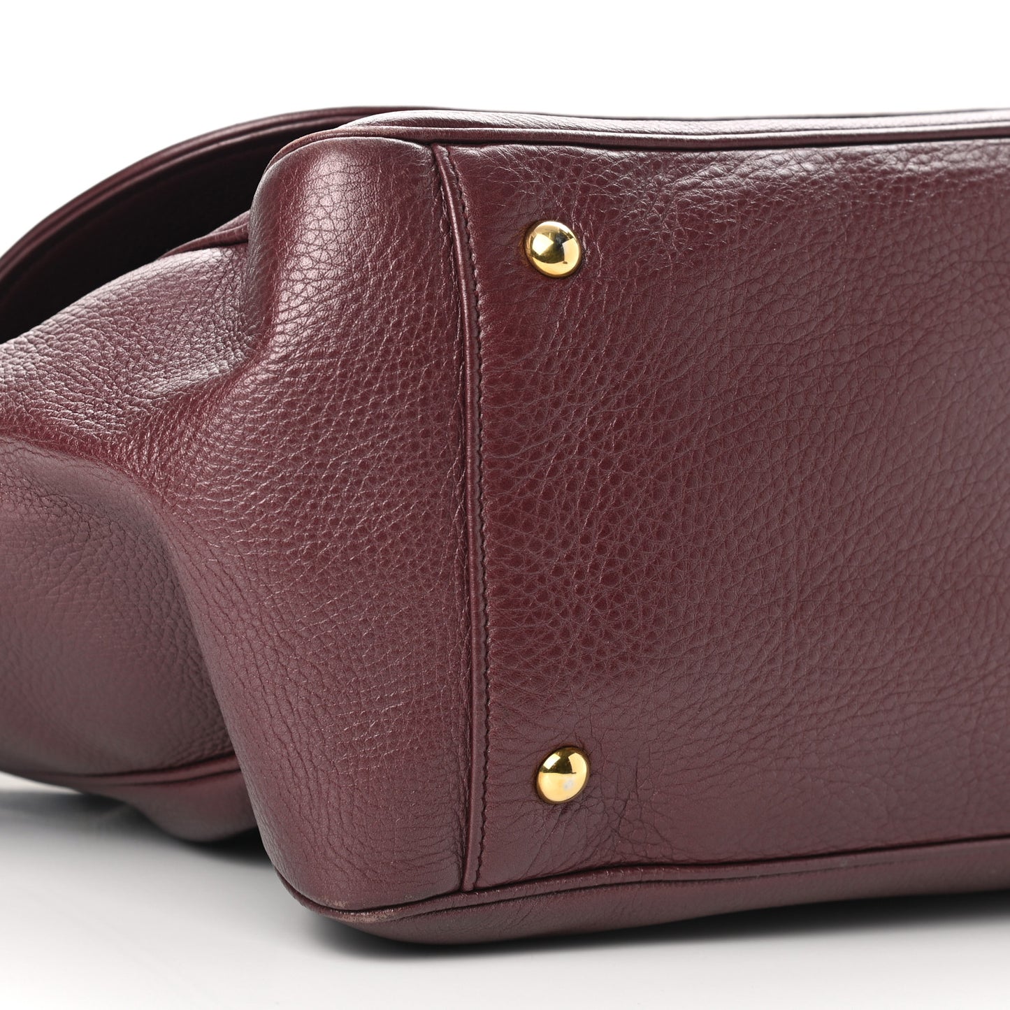Metallic Pebbled Calfskin Medium 1973 Top Handle Satchel Burgundy