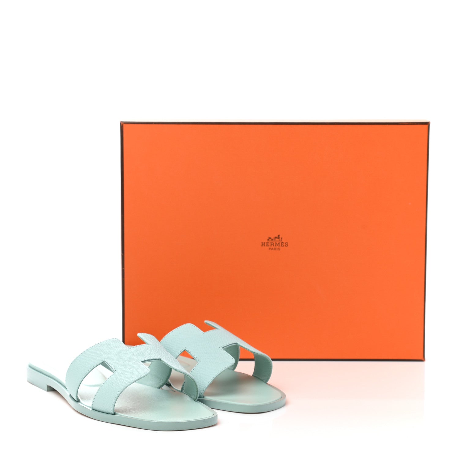 Hermes Epsom Oran Sandals 37 Vert Embrun 9 of 9