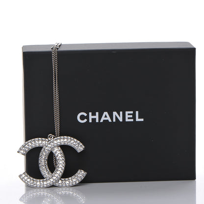 Chanel Baguette Crystal Large CC Necklace Silver 7 of 7