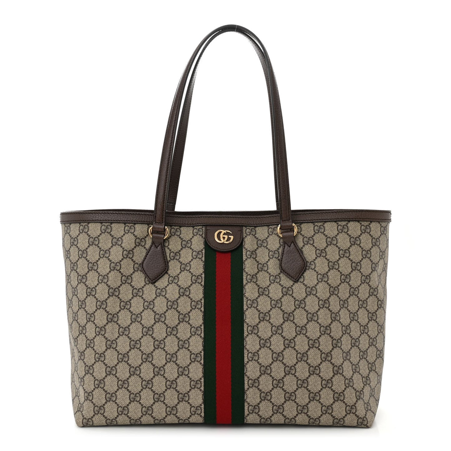 GG Supreme Monogram Medium Ophidia Shopping Tote Brown