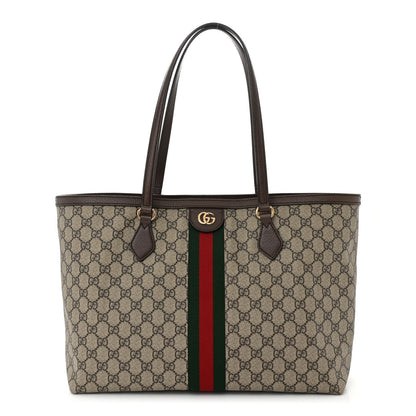 Gucci GG Supreme Monogram Medium Ophidia Shopping Tote Brown 1 of 10