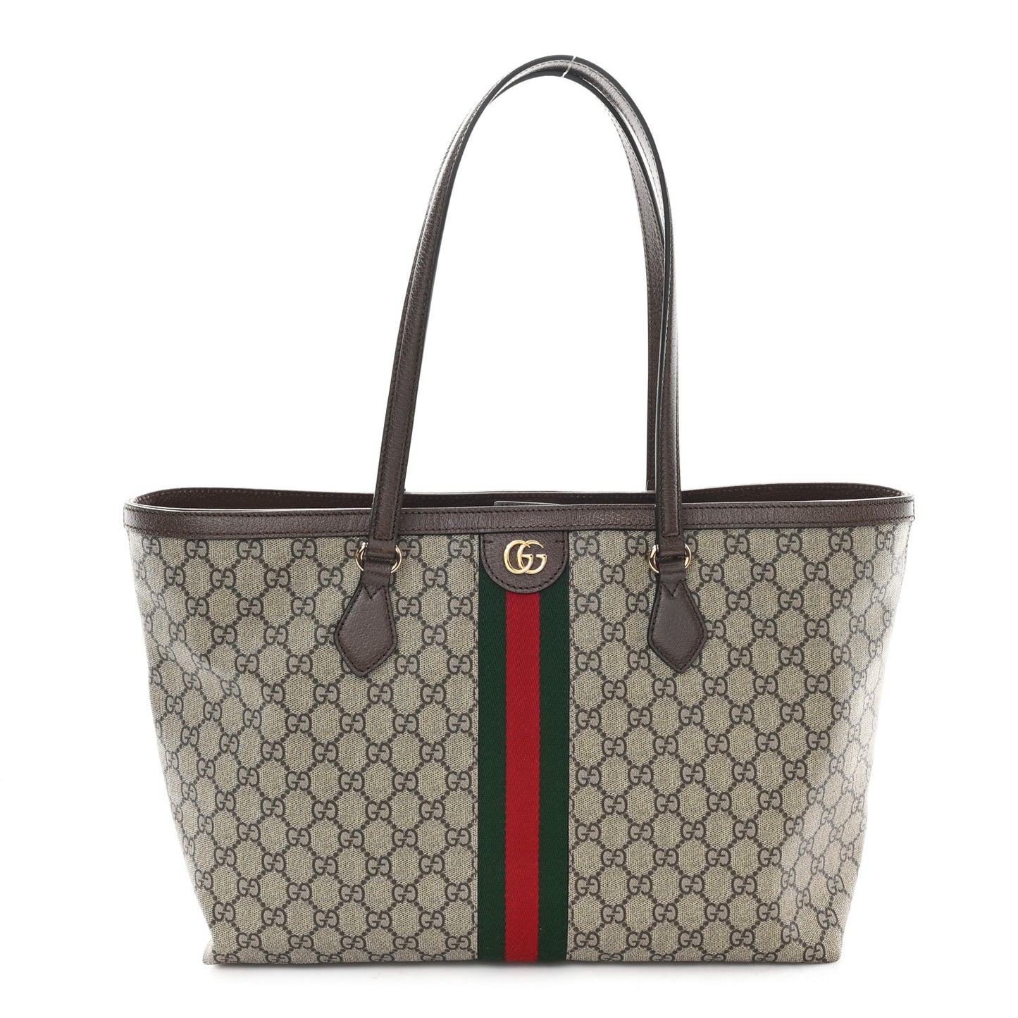 GG Supreme Monogram Medium Ophidia Shopping Tote Brown