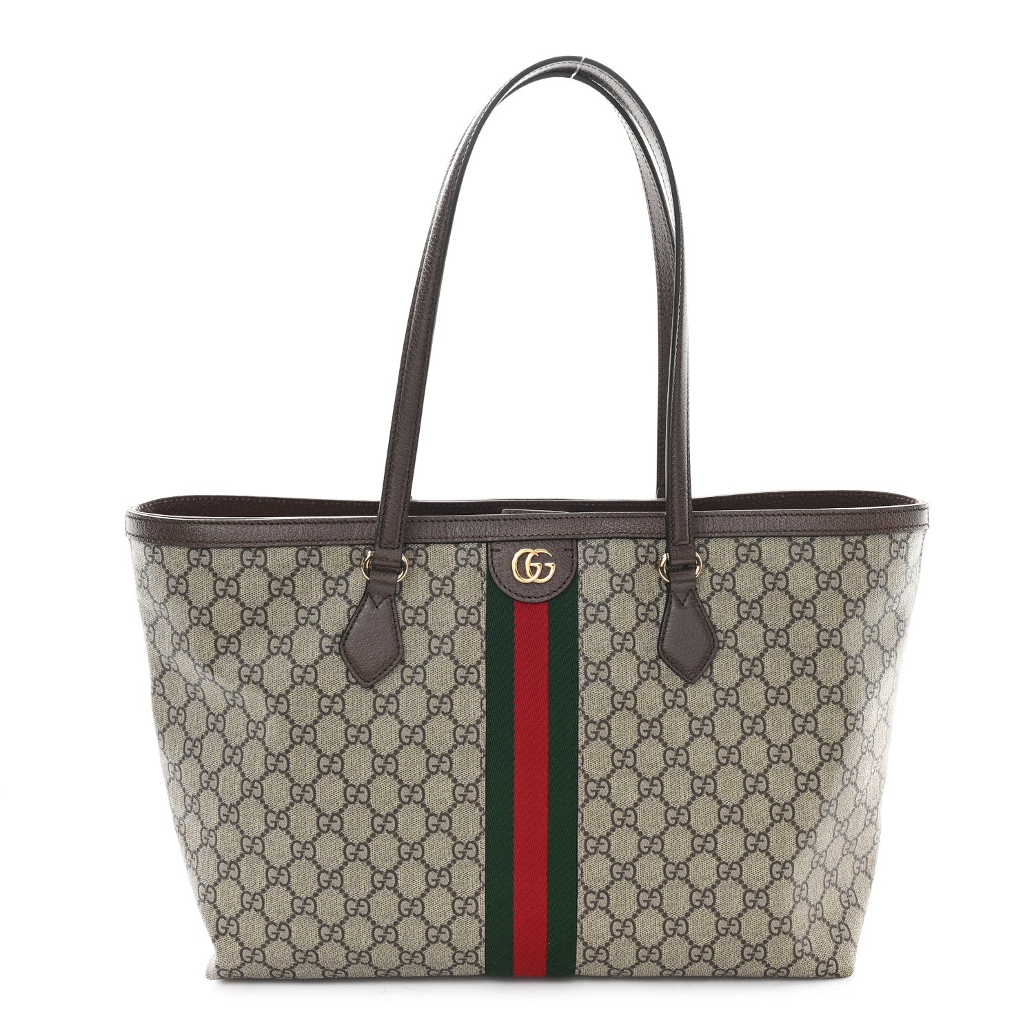 Gucci GG Supreme Monogram Medium Ophidia Shopping Tote Brown 1 of 9