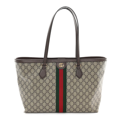 Gucci GG Supreme Monogram Medium Ophidia Shopping Tote Brown 1 of 9
