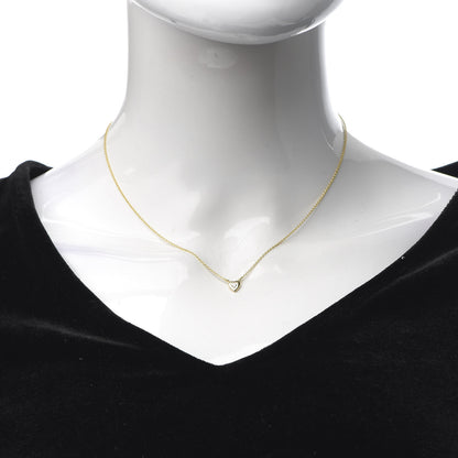 Tiffany 18K Yellow Gold Diamond .17ct Elsa Peretti Diamonds by the Yard Heart Pendant Necklace 2 of 8