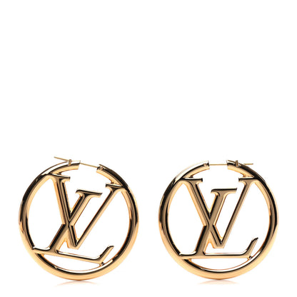 Louis Vuitton Metal Louise Hoop Earrings Gold 1 of 4