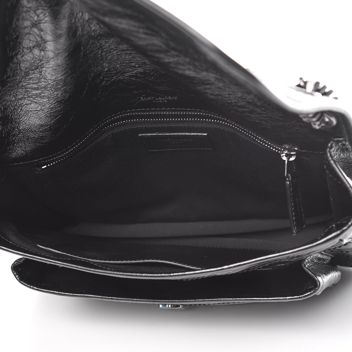 Saint Laurent Crinkled Calfskin Matelasse Monogram Medium Niki Chain Satchel Black 7 of 9