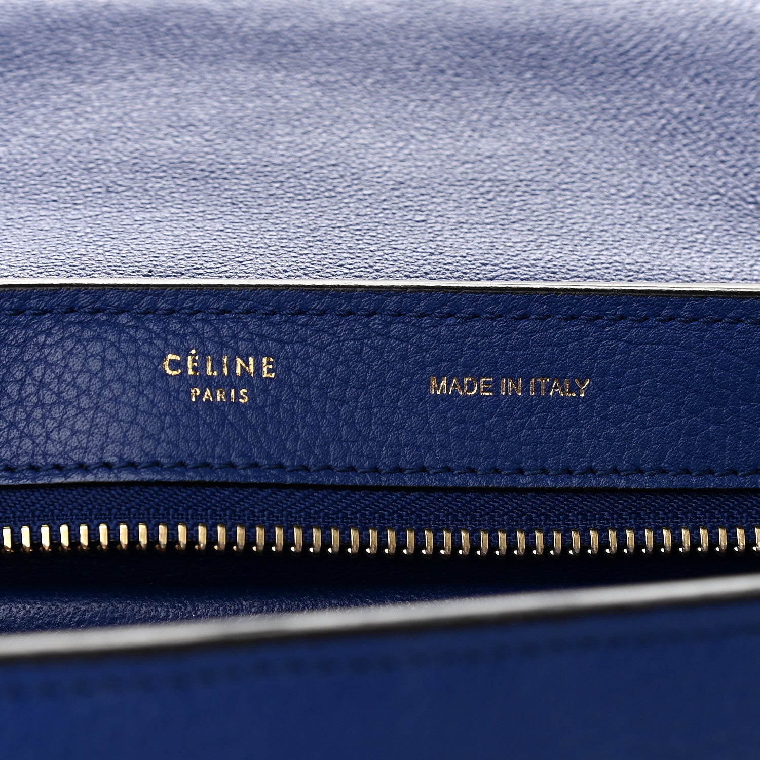 Celine Drummed Calfskin Suede Small Trapeze Indigo 6 of 8