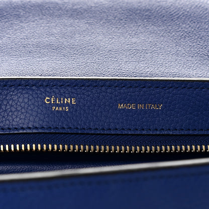 Celine Drummed Calfskin Suede Small Trapeze Indigo 6 of 8