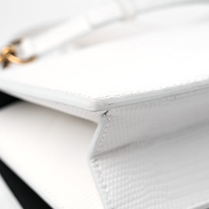 Balenciaga Patent Calfskin Lizard Embossed XS Sharp Top Handle Bag White 9 of 13
