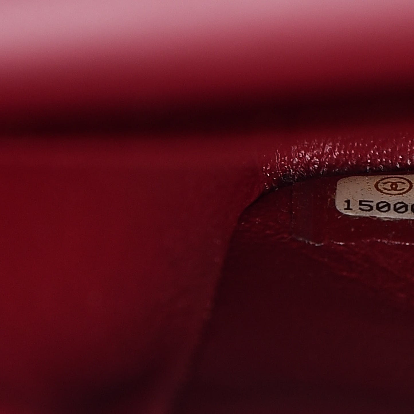 Patent Calfskin Quilted Medium Double Flap Dark Red