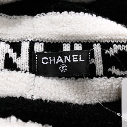 Chanel Cashmere CC Beanie Hat Ecru Black 5 of 5