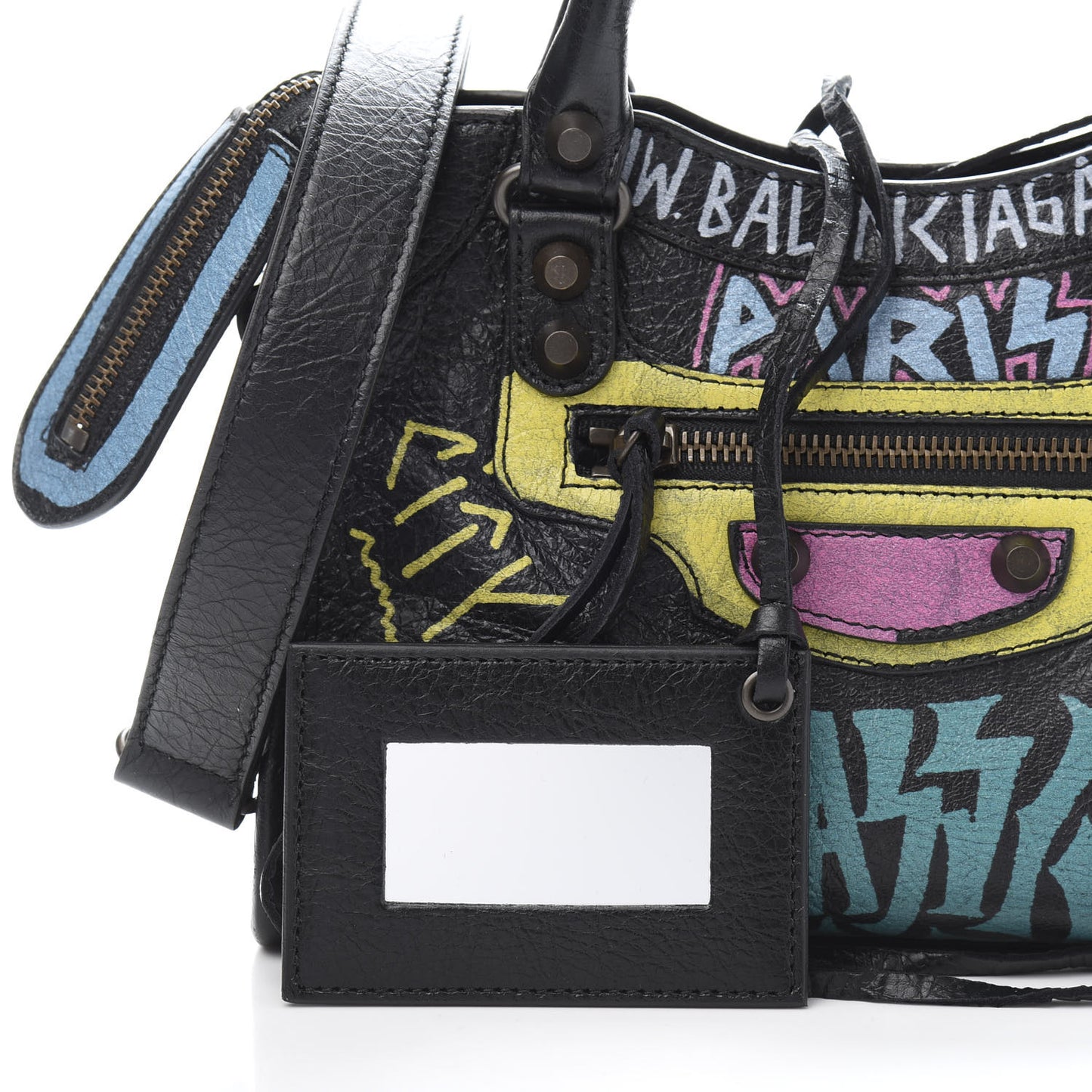 Agneau Arena Graffiti All Over Classic Hardware Mini City Black Multicolor