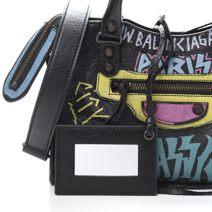 Balenciaga Agneau Arena Graffiti All Over Classic Hardware Mini City Black Multicolor 11 of 12