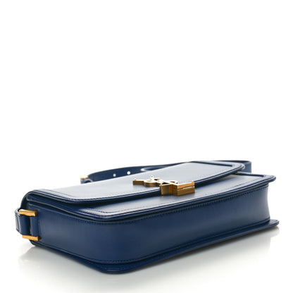 Saint Laurent Box Calfskin Monogram Medium Solferino Satchel Blue 4 of 9