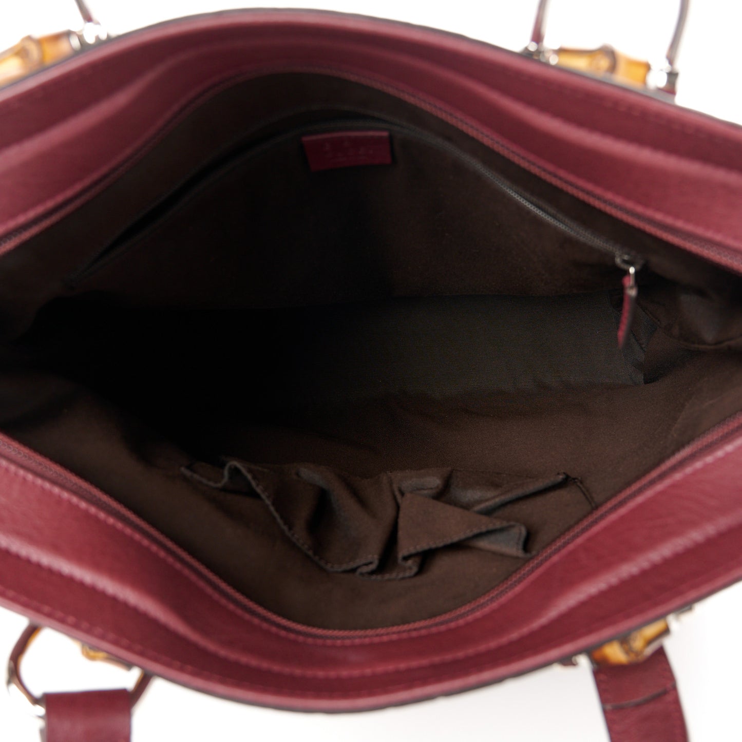 Guccissima Tender Bamboo Bar Tote Burgundy
