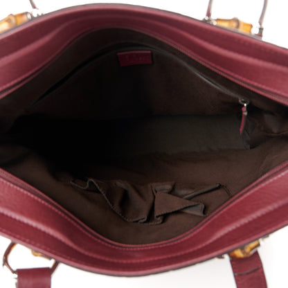 Gucci Guccissima Tender Bamboo Bar Tote Burgundy 5 of 10