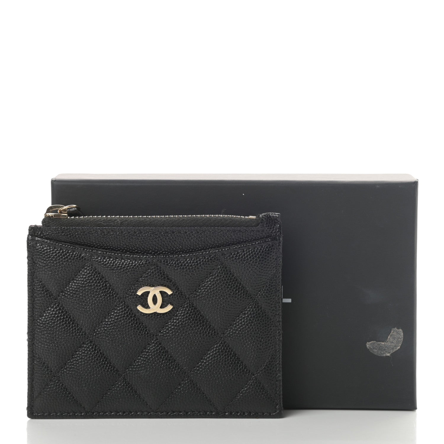 Chanel Caviar Quilted CC Zip Card Holder Black 8 of 8