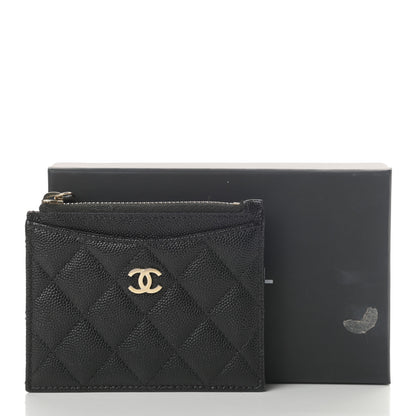 Chanel Caviar Quilted CC Zip Card Holder Black 8 of 8