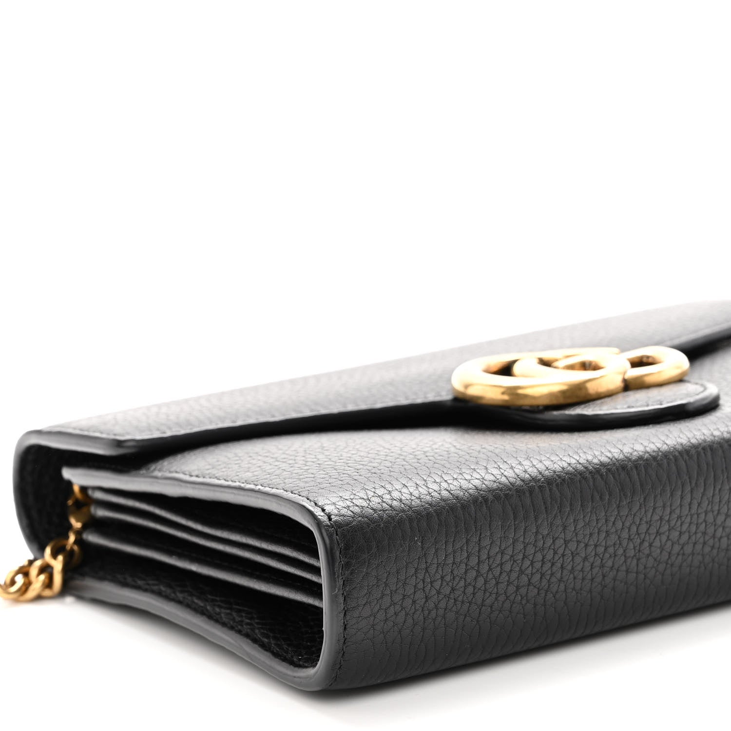 Gucci Calfskin GG Marmont Chain Wallet Black 9 of 11