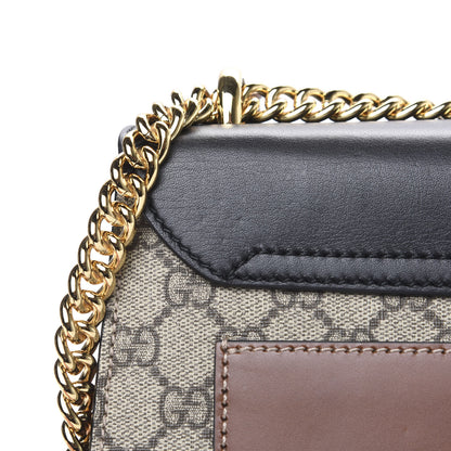 Gucci GG Supreme Monogram Calfskin Medium Padlock Shoulder Bag Beige Black Cuir 10 of 13