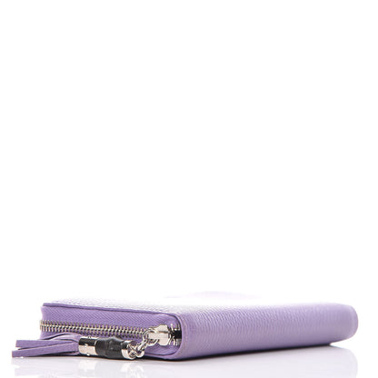 Gucci Pebbled Calfskin Bamboo Tassel Zip Around Wallet Purple 4 of 8