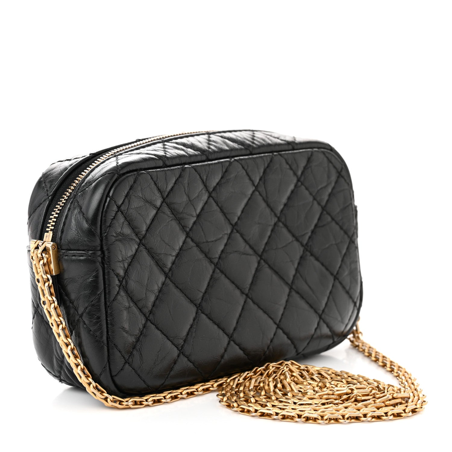 Chanel Aged Calfskin Quilted Mini Lucky Charm Reissue Camera Case Black 3 of 10