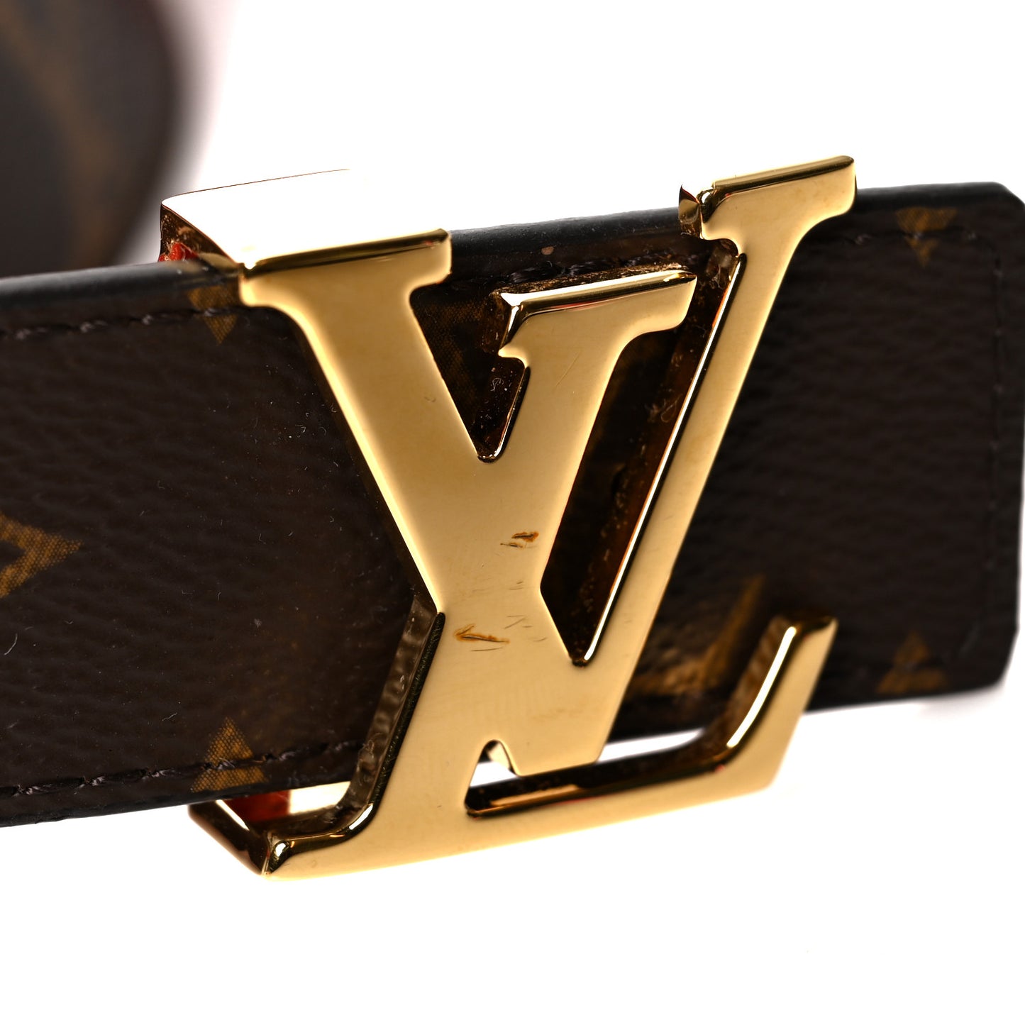 Monogram 30mm LV Initiales Reversible Belt 85 34 Coquelicot