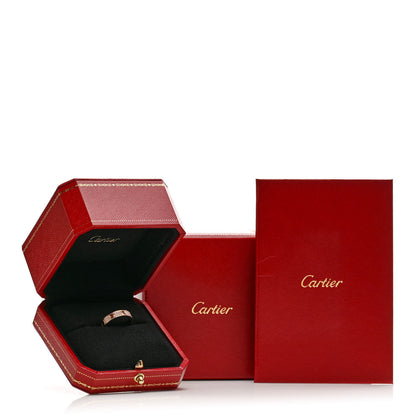 Cartier 18K Pink Gold Diamond 2.6mm LOVE Paved Band Ring 53 6.5 5 of 5