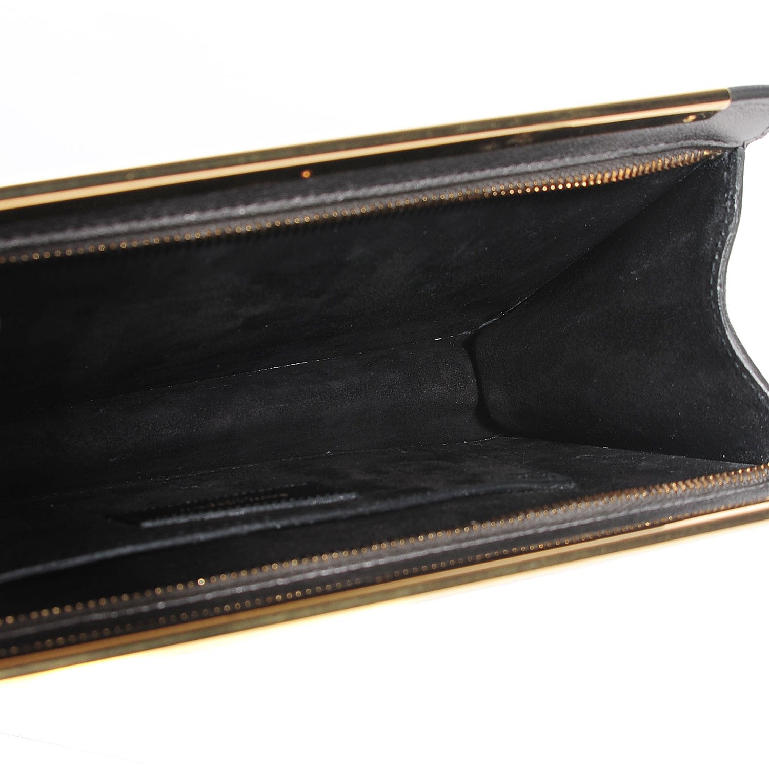 Saint Laurent Metallic Calfskin Lutetia Clutch Gunmetal 5 of 8