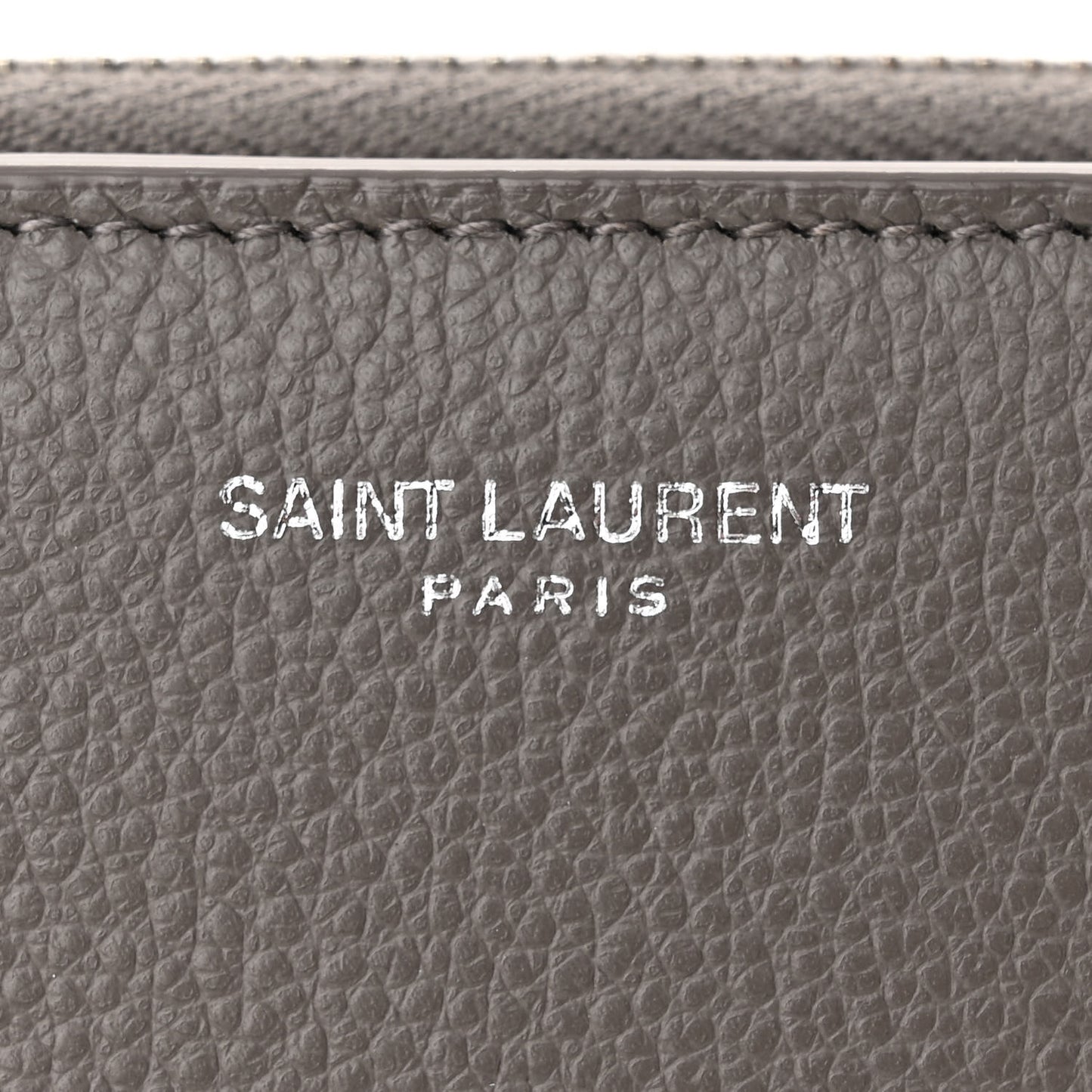 Grained Calfskin Rive Gauche Compact Zip Around Wallet Fog