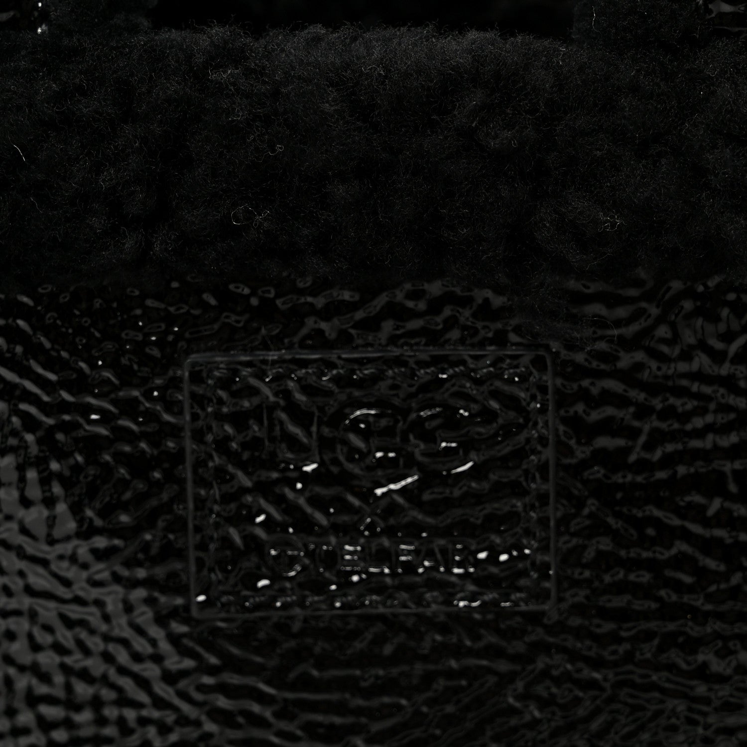 Telfar X UGG Crinkle Patent Shearling Small Shopping Bag Black 8 of 11