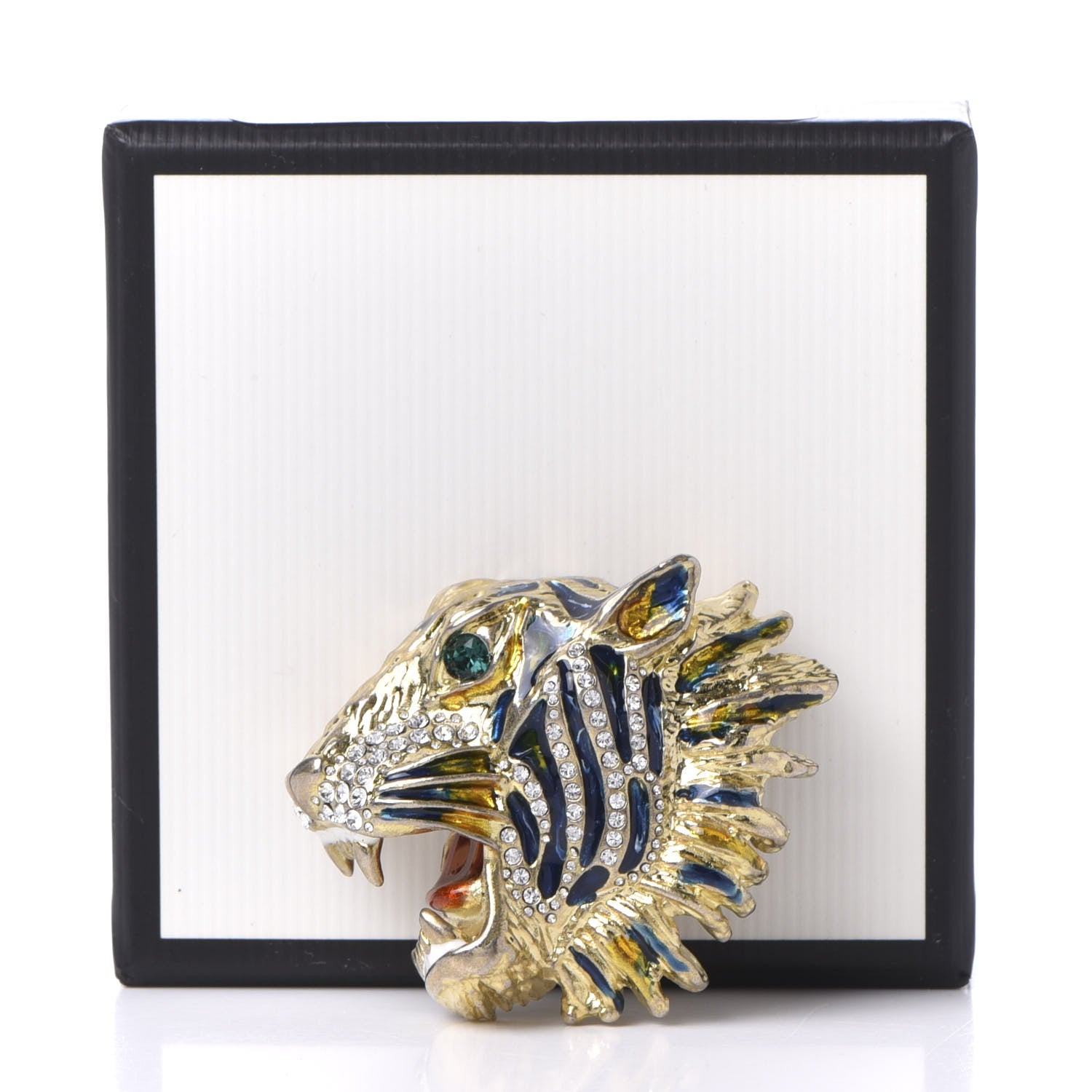 Gucci Metal Crystal Rajah Brooch Gold 5 of 5