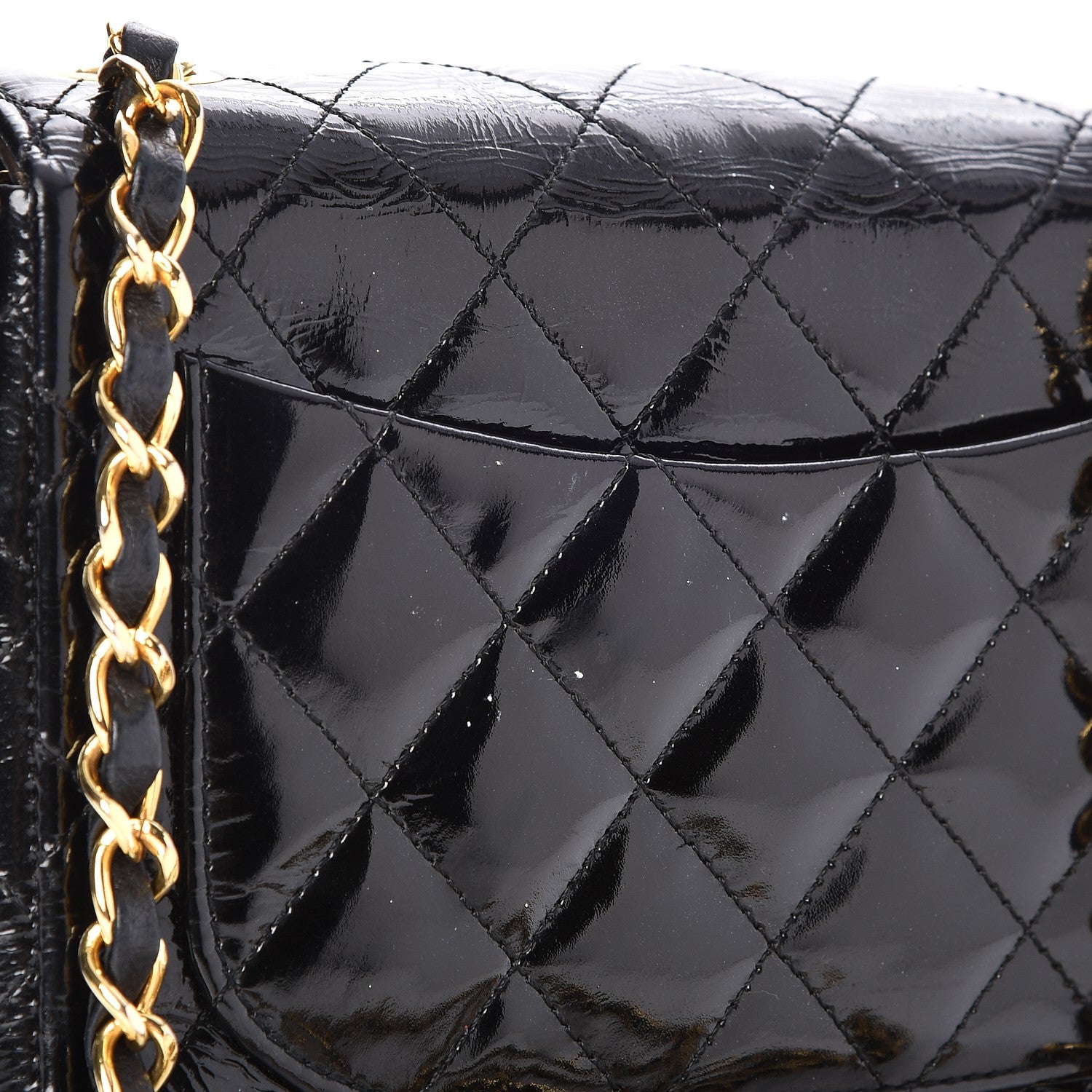 Chanel Patent Calfskin Quilted Mini Square Flap Black 12 of 12