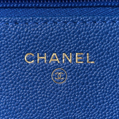 Chanel Caviar Quilted Wallet On Chain WOC Dark Blue 5 of 10