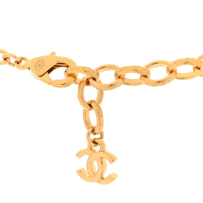 Chanel Metal Enamel CC Crystal Necklace Gold Black 4 of 5