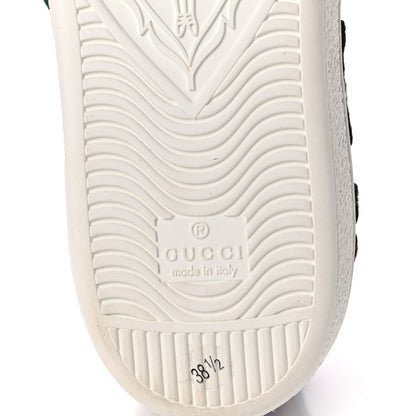 Gucci Calfskin Web Floral Embroidered Womens Ace Sneakers 38.5 White 6 of 10