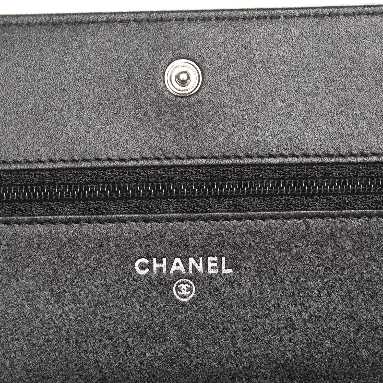 Chanel Patent Camellia Embossed Wallet On Chain WOC Black 6 of 11
