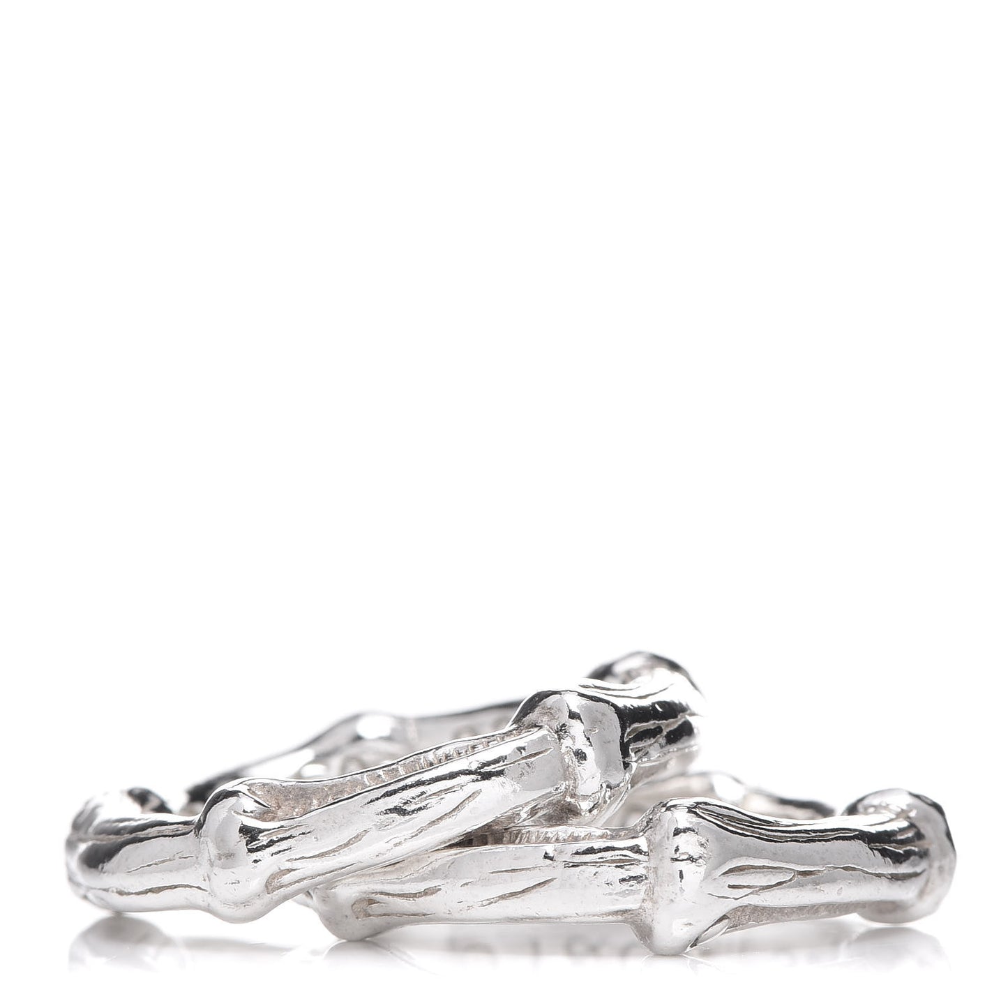Sterling Silver Bamboo Set of 2 Stackable Rings 43 2.75
