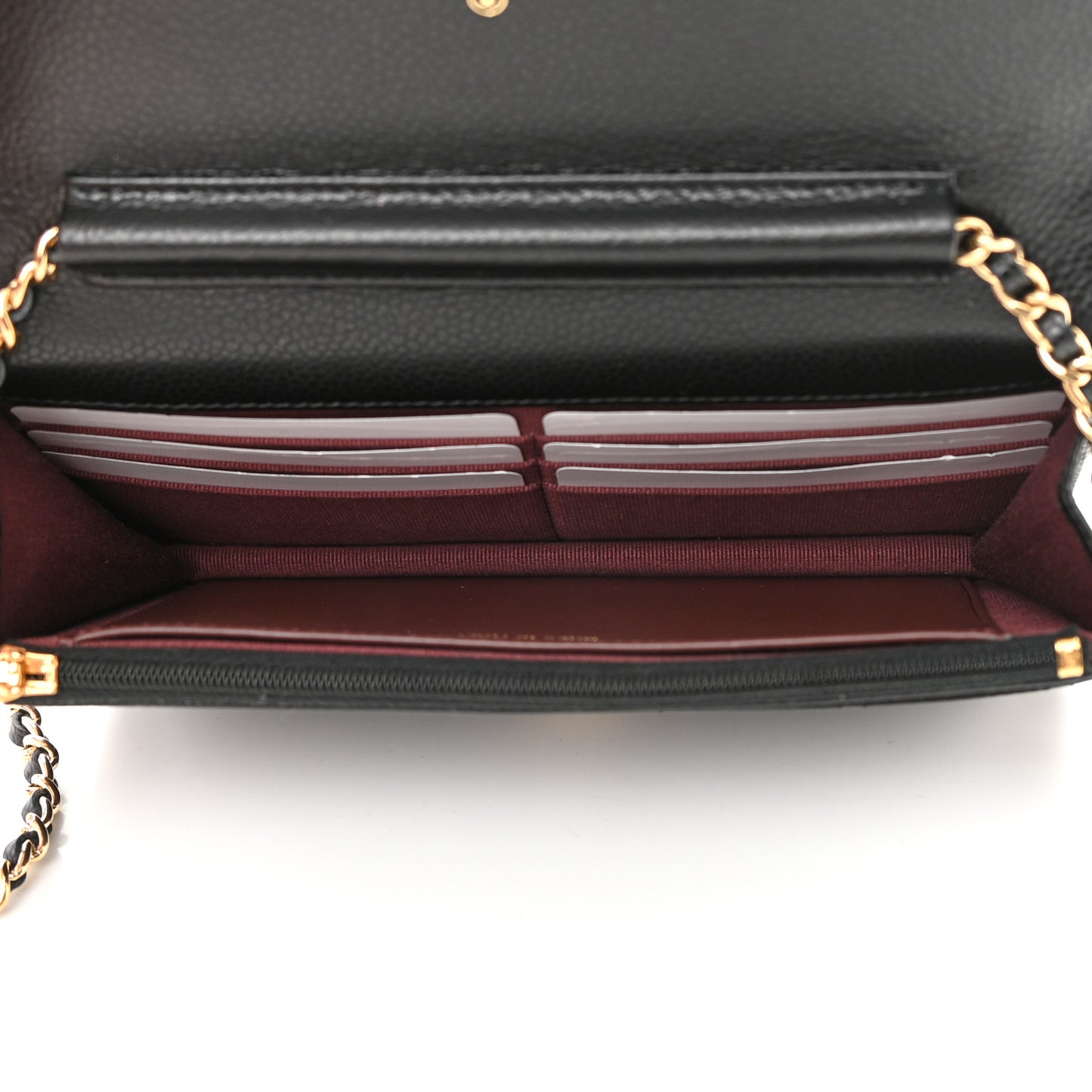 Caviar Quilted Wallet on Chain WOC Black