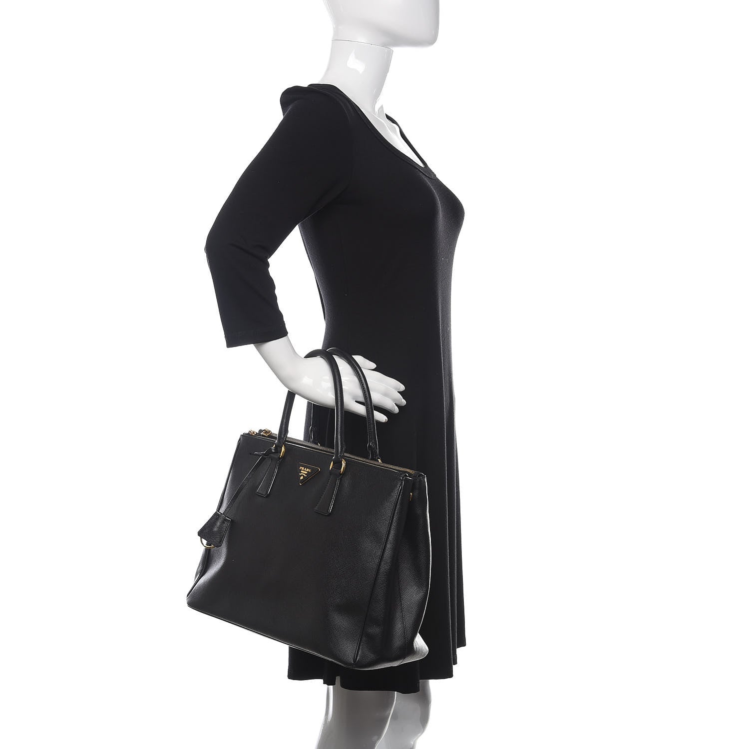 Prada Saffiano Medium Galleria Double Zip Tote Black 2 of 21