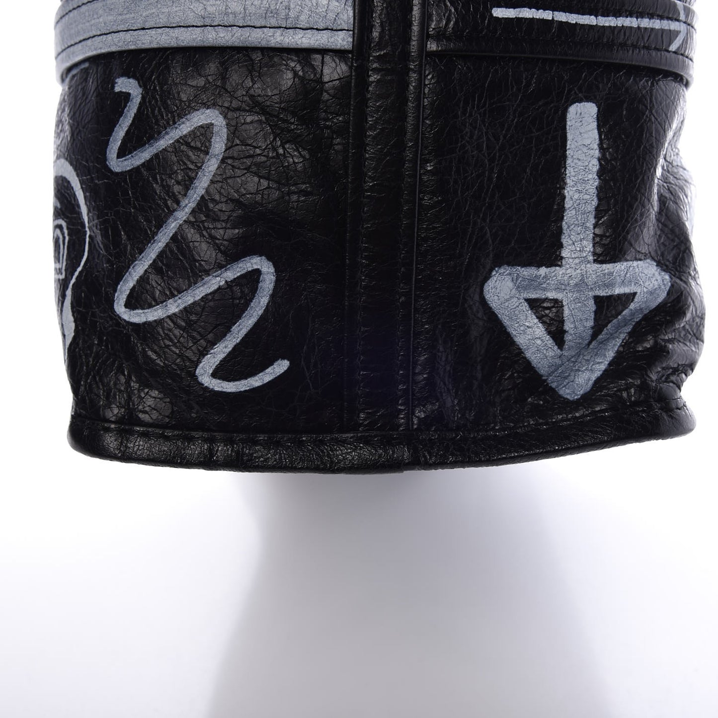 Agneau Arena Graffiti All Over Medium Bazar Shopper Tote Black White