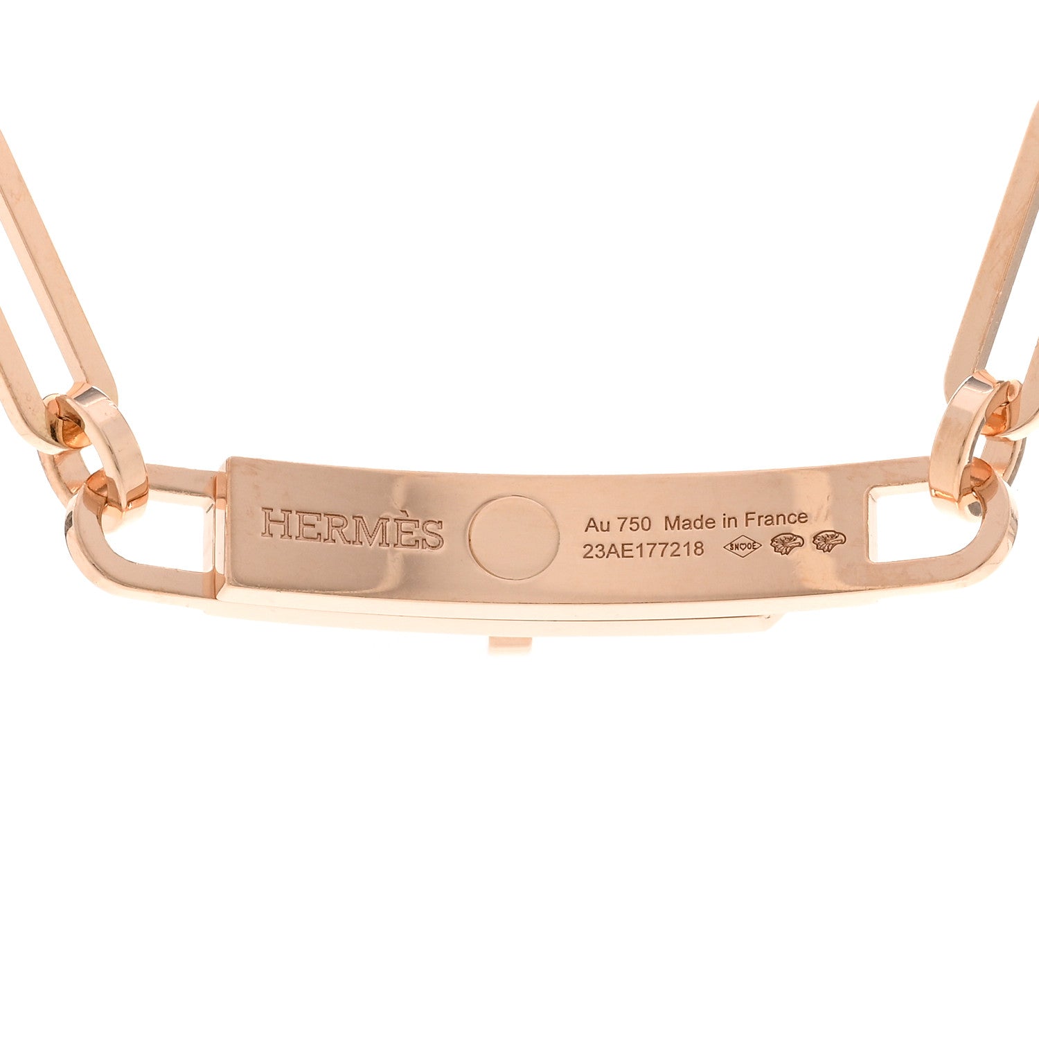 Hermes 18K Rose Gold Diamond Pave Kelly Chaine Choker Necklace 4 of 5