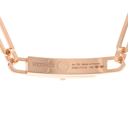 Hermes 18K Rose Gold Diamond Pave Kelly Chaine Choker Necklace 4 of 5